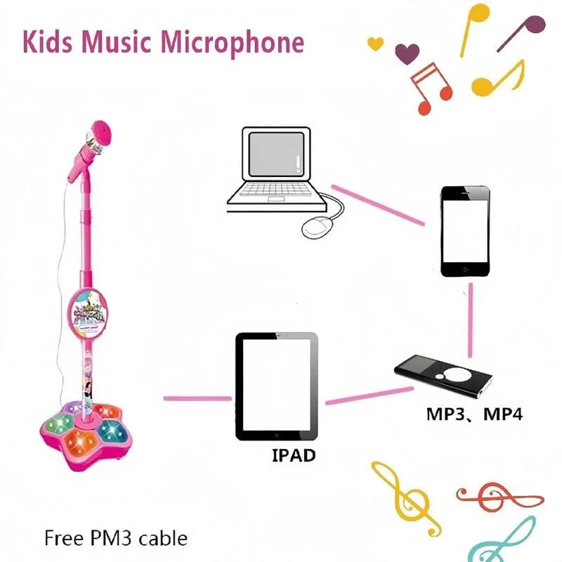 š¤ Karaoke Toy with Microphone and Stand āKID STARā ā with Lighting