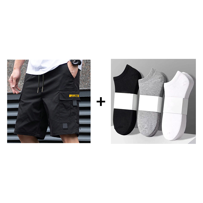 Men's Casual Cargo Shorts with Drawstring Waist