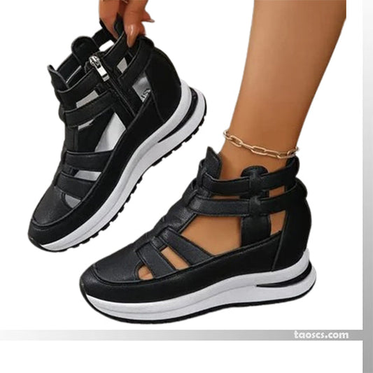Comfortable and Lightweight Wedge Sandals with Side Zipper