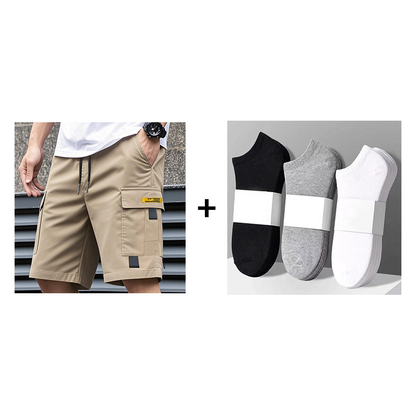 Men's Casual Cargo Shorts with Drawstring Waist