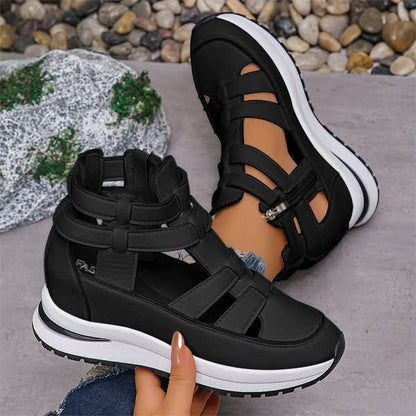 Comfortable and Lightweight Wedge Sandals with Side Zipper