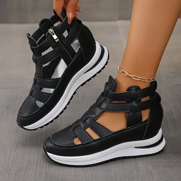 Comfortable and Lightweight Wedge Sandals with Side Zipper