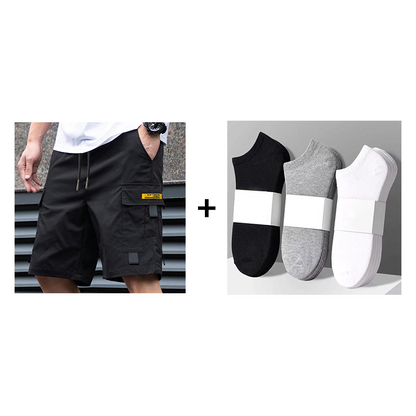 Men's Casual Cargo Shorts with Drawstring Waist