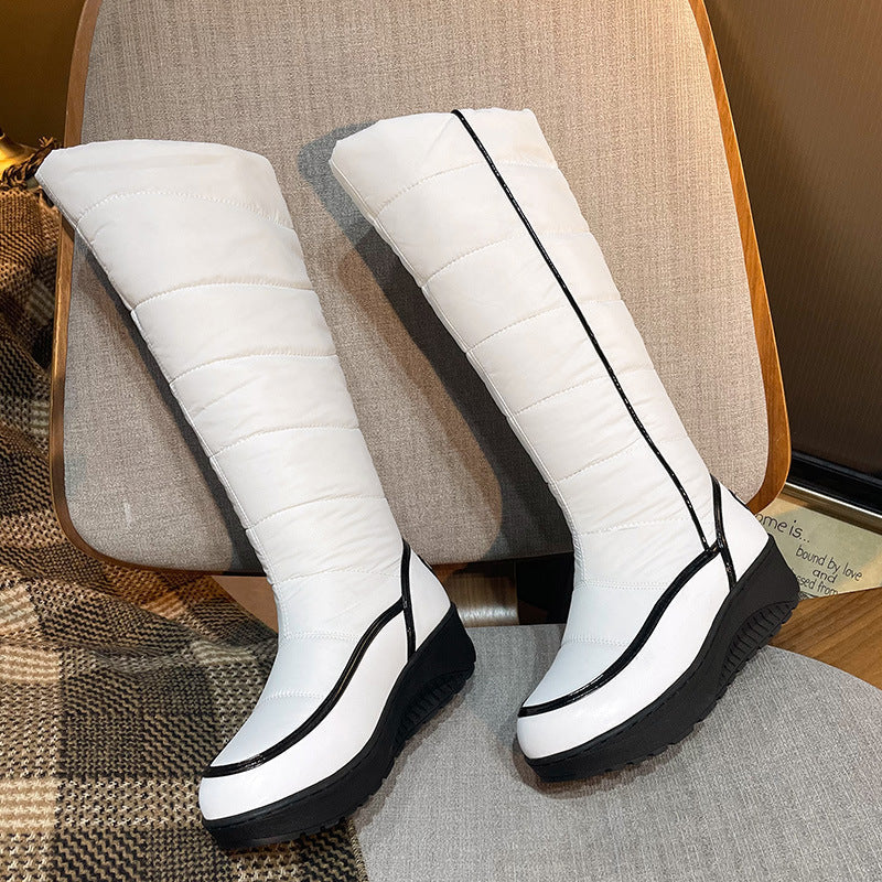 Bootara Women’s Odessa Knee-High Boots – Plush Faux Fur-Lined Winter Boots with Easy Pull-On Design & Thick Lug Sole (US 4–11)