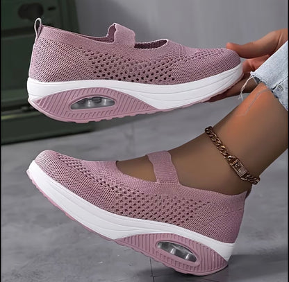Alera™ Women’s Breathable Mesh Slip-On Sneakers – Lightweight & Shock-Absorbing Comfort