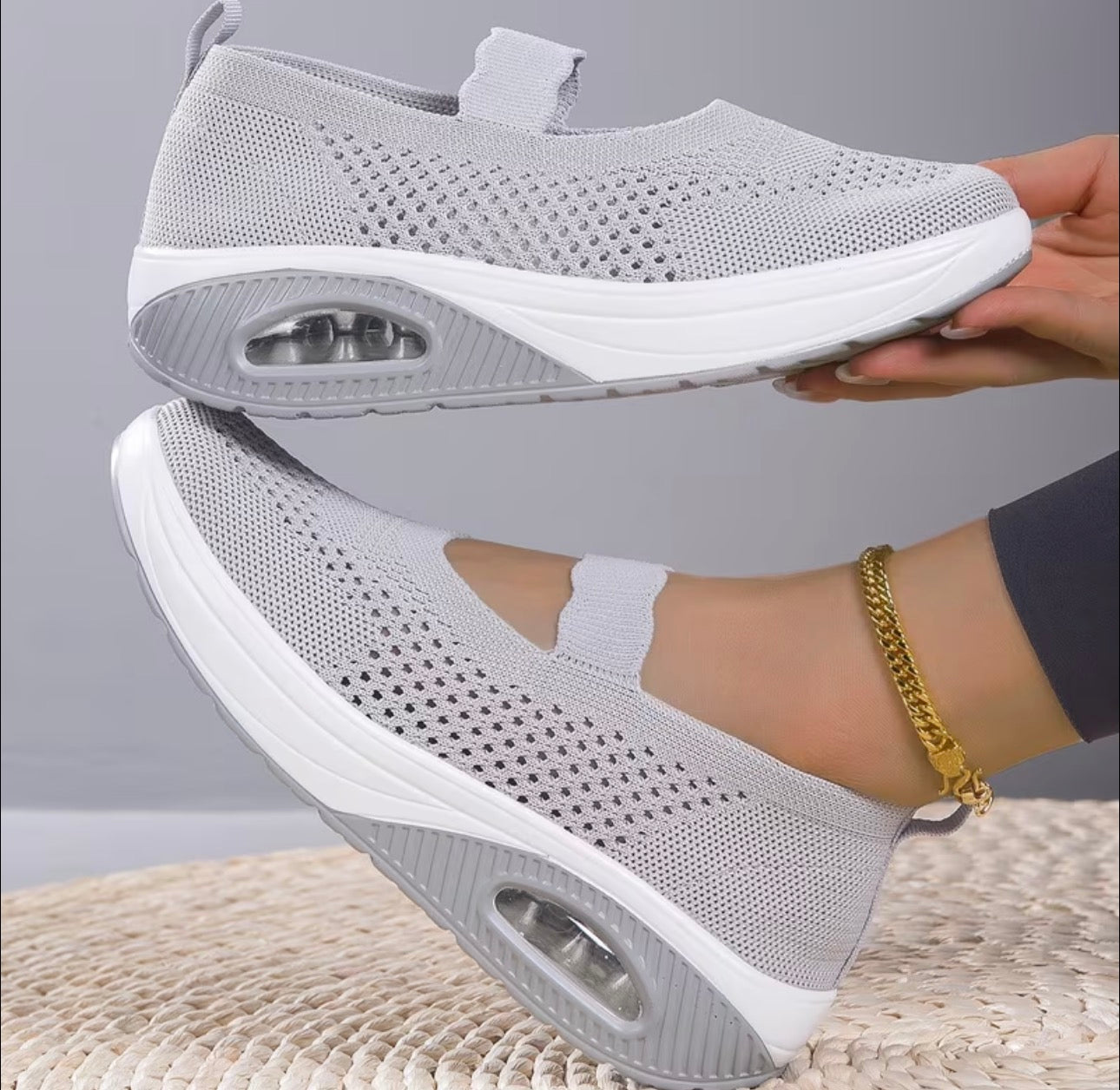 Alera™ Women’s Breathable Mesh Slip-On Sneakers – Lightweight & Shock-Absorbing Comfort