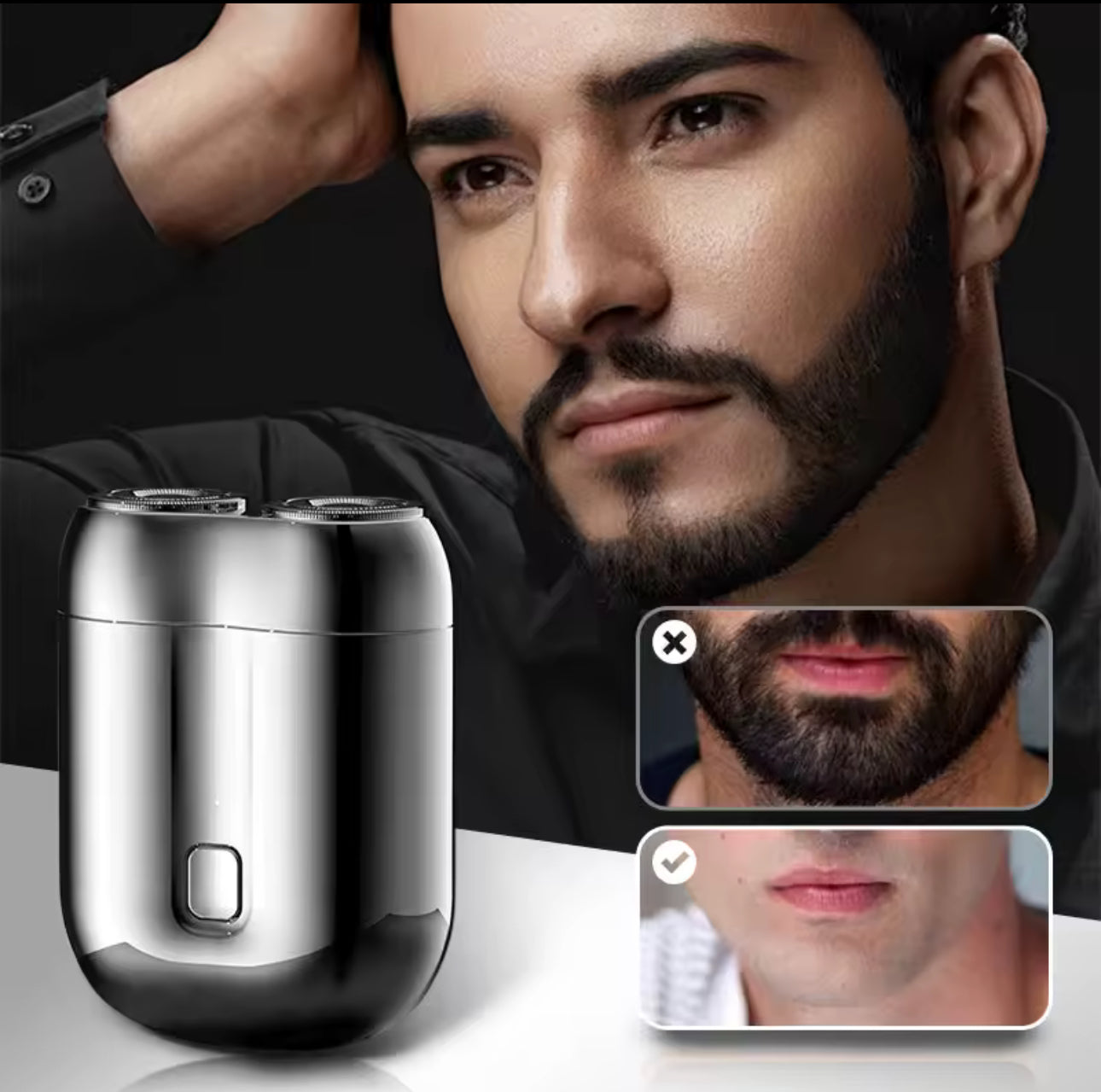 Silver Edge Pro™ Compact Electric Razor for Men