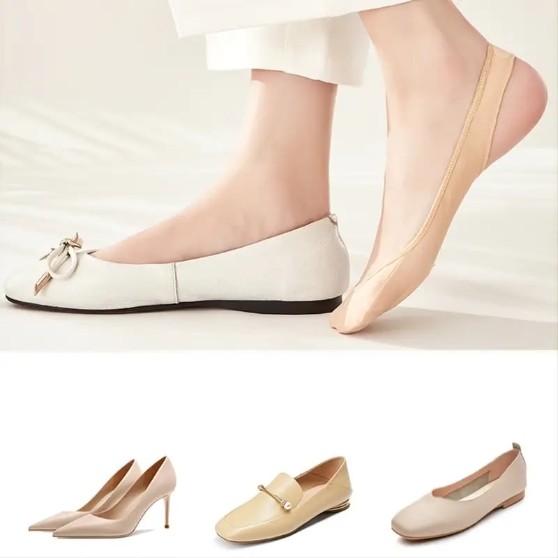 Pain Reducing, Silicone Anti-Slip Invisible Socks – Cushioned Sole & Stays in place.  Perfect for Flats or Heels.