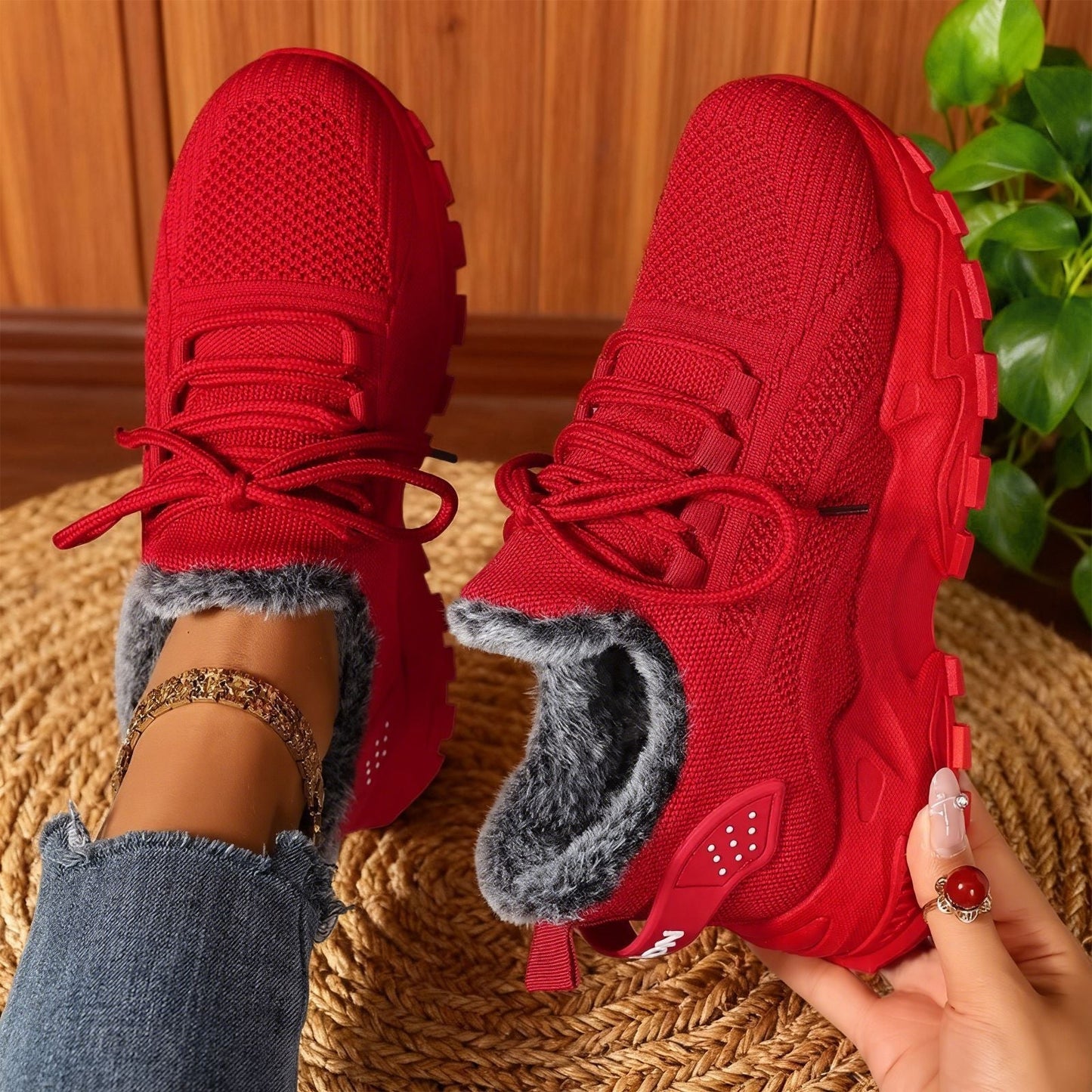 NordicTech™ | Casual fleece lace-up sneakers