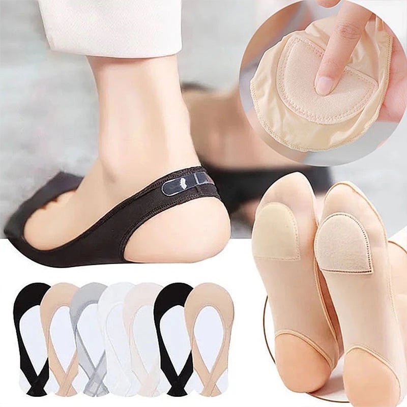 Pain Reducing, Silicone Anti-Slip Invisible Socks – Cushioned Sole & Stays in place.  Perfect for Flats or Heels.