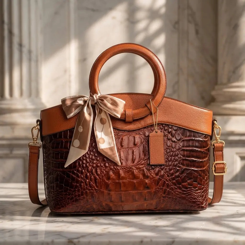 L'Adrienne Embossed Vintage Bag