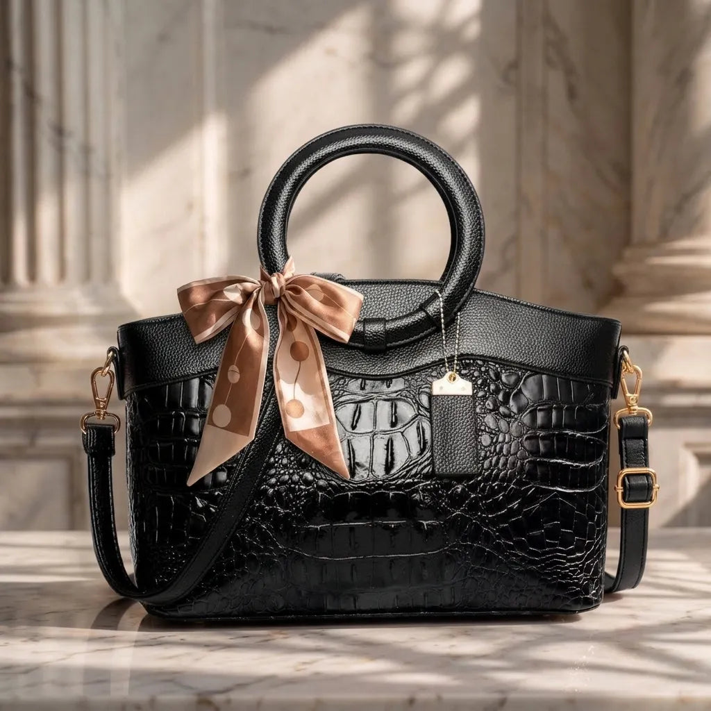 L'Adrienne Embossed Vintage Bag