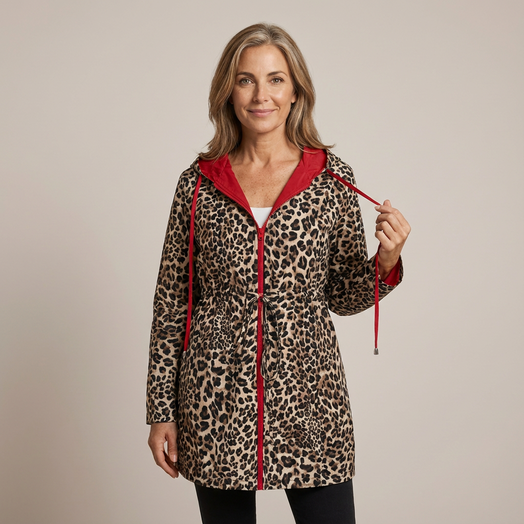 Sanne | Reversible coat with leopard print