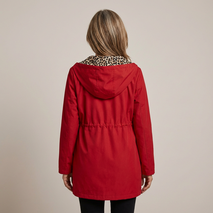 Sanne | Reversible coat with leopard print