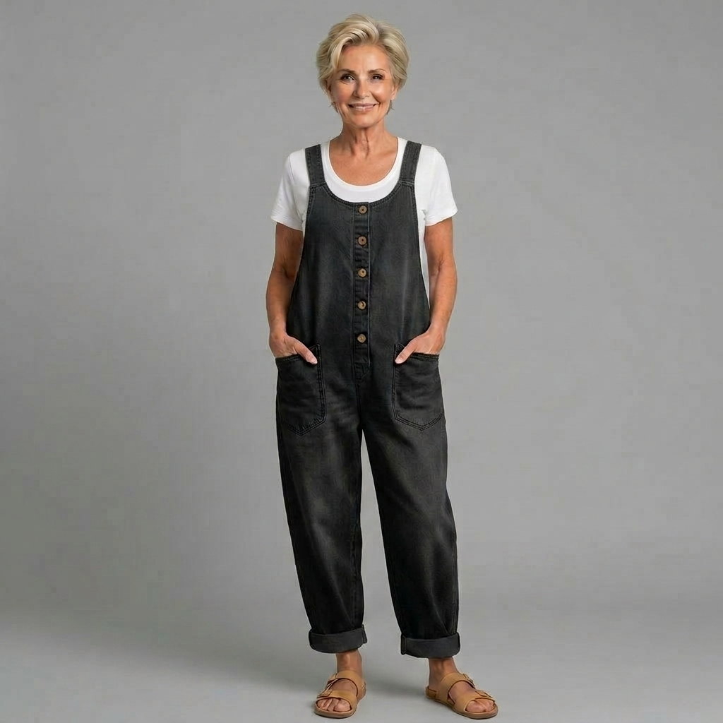 Renly London™ - Vintage Washed Cotton Denim Overalls