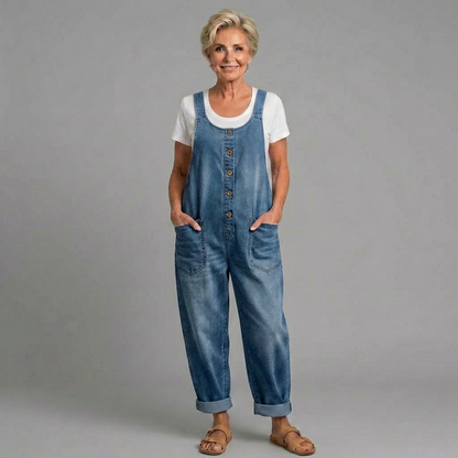 Renly London™ - Vintage Washed Cotton Denim Overalls