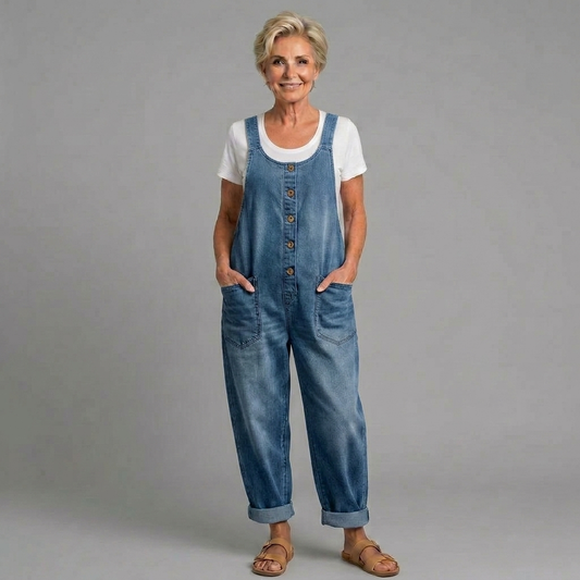 Renly London™ - Vintage Washed Cotton Denim Overalls