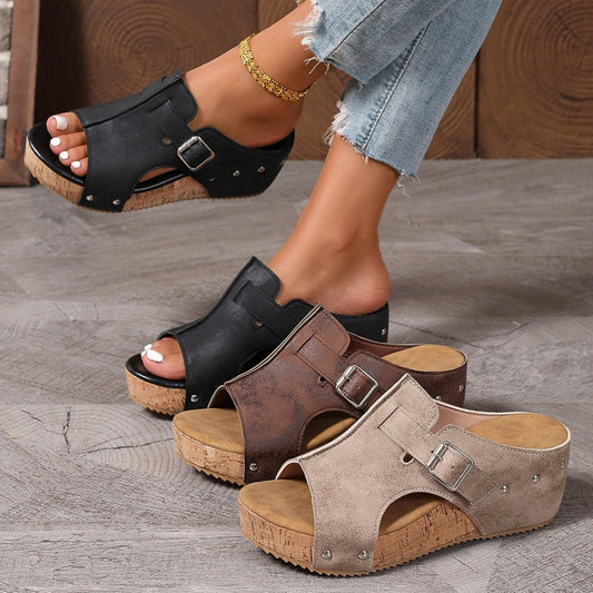 Westry™ | Women's Fashion Peep Toe Wedge Platform Sandals