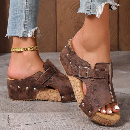 Westry™ | Women's Fashion Peep Toe Wedge Platform Sandals