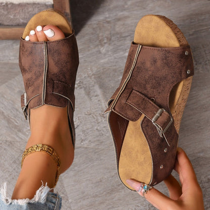 Westry™ | Women's Fashion Peep Toe Wedge Platform Sandals