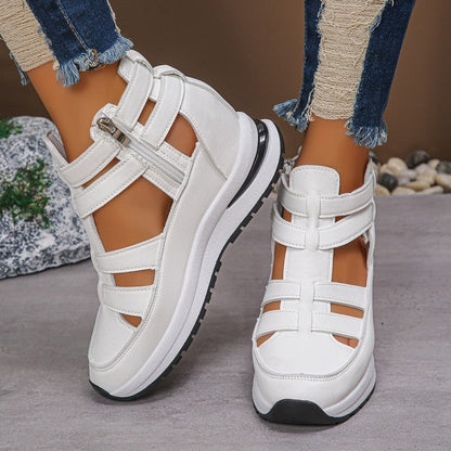 Comfortable and Lightweight Wedge Sandals with Side Zipper