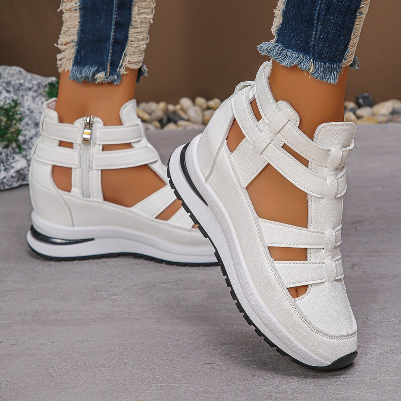 Comfortable and Lightweight Wedge Sandals with Side Zipper