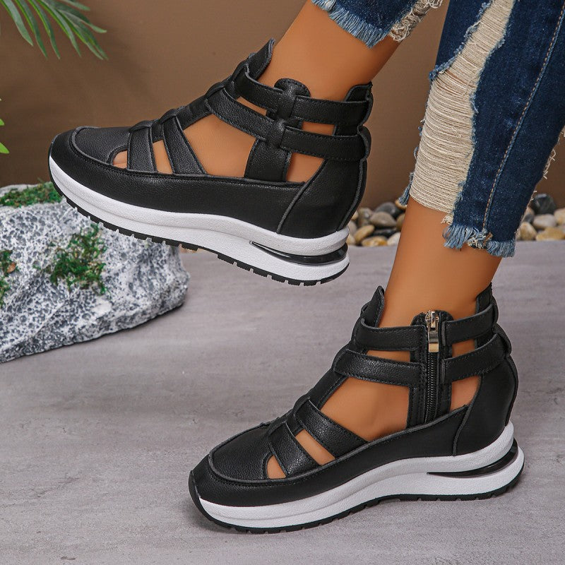 Comfortable and Lightweight Wedge Sandals with Side Zipper