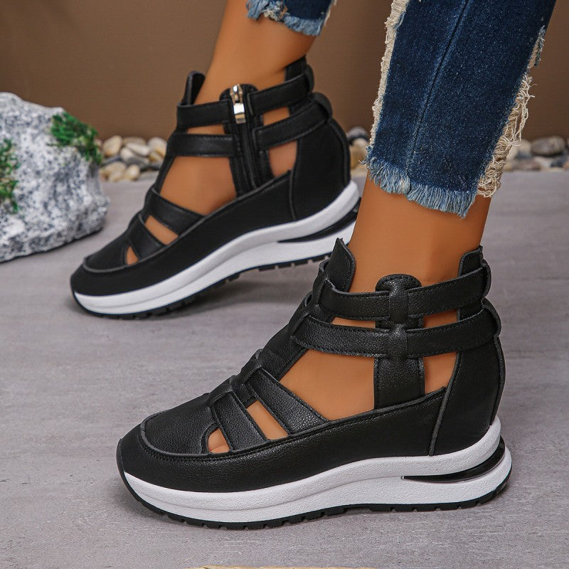 Comfortable and Lightweight Wedge Sandals with Side Zipper
