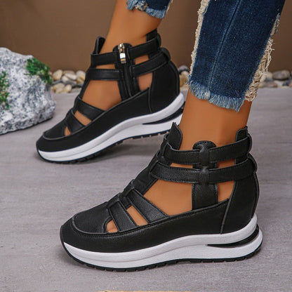 Comfortable and Lightweight Wedge Sandals with Side Zipper