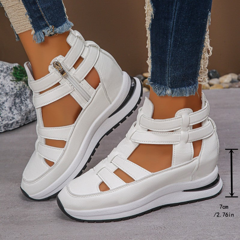 Comfortable and Lightweight Wedge Sandals with Side Zipper