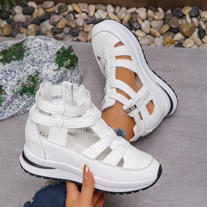 Comfortable and Lightweight Wedge Sandals with Side Zipper