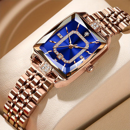 The Gramercy™   Women's Wristwatch with Rectangular Dial & Rhinestones