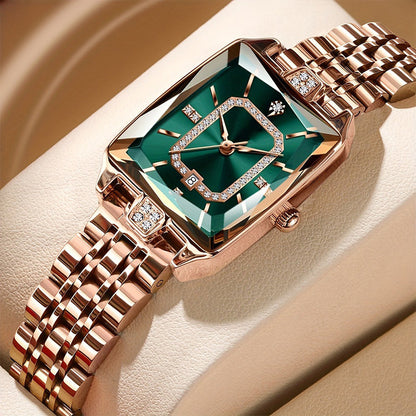 The Gramercy™   Women's Wristwatch with Rectangular Dial & Rhinestones