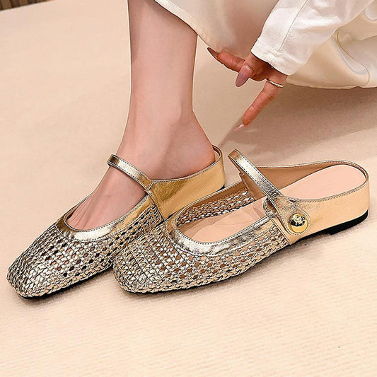 Waverly™ Women's Woven Mules with Square Toe and Mary Jane Closure