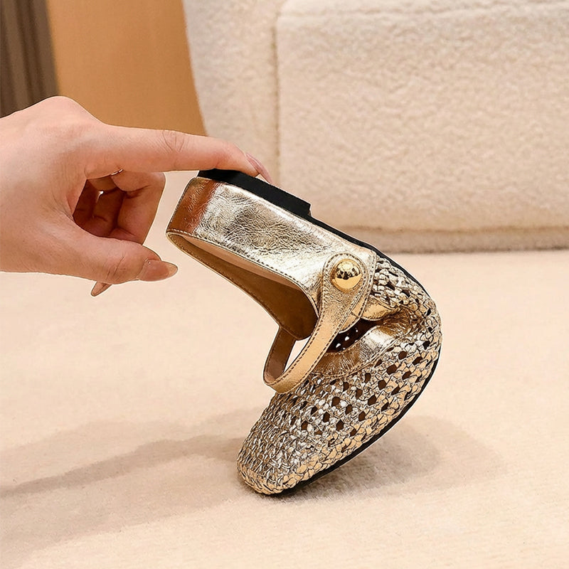 Waverly™ Women's Woven Mules with Square Toe and Mary Jane Closure