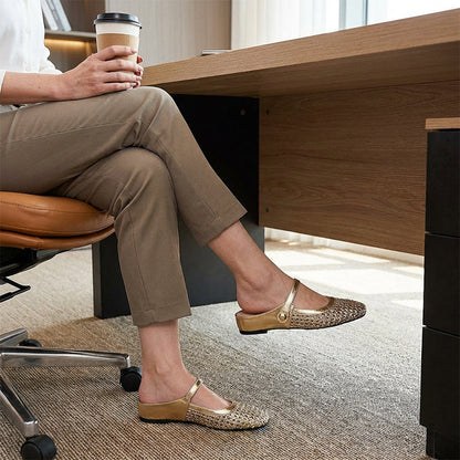 Waverly™ Women's Woven Mules with Square Toe and Mary Jane Closure