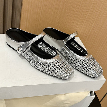 Waverly™ Women's Woven Mules with Square Toe and Mary Jane Closure