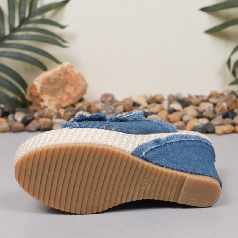 Claudia™ |  Casual Denim Platform Slide Sandals for Women