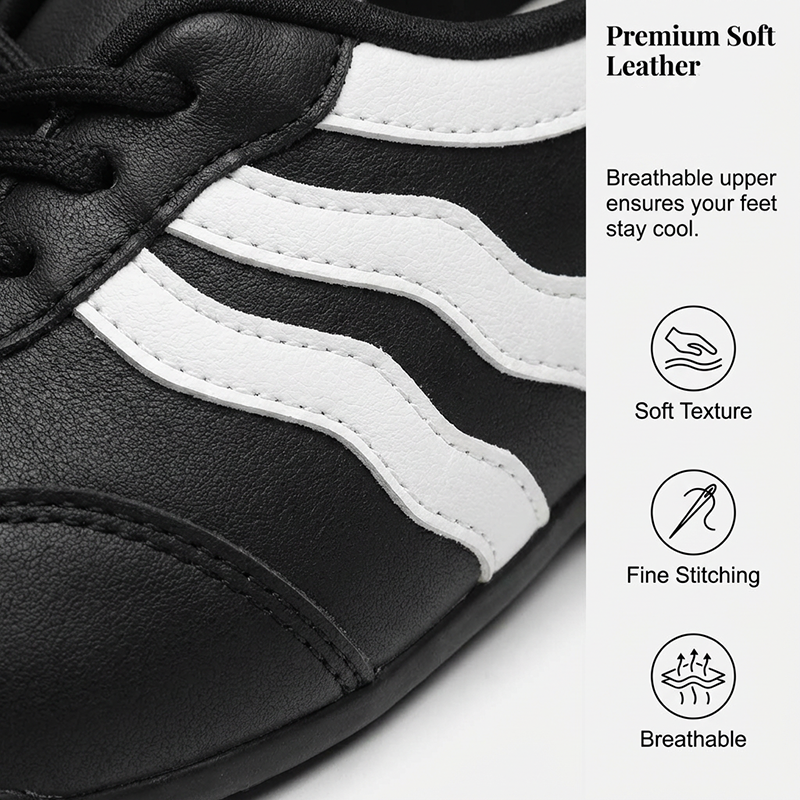 Women's Retro Horizontal Striped Lace-up Sneakers