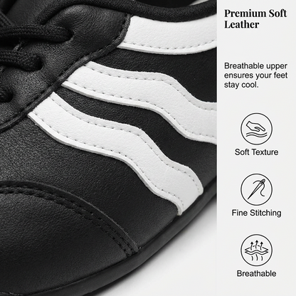 Women's Retro Horizontal Striped Lace-up Sneakers