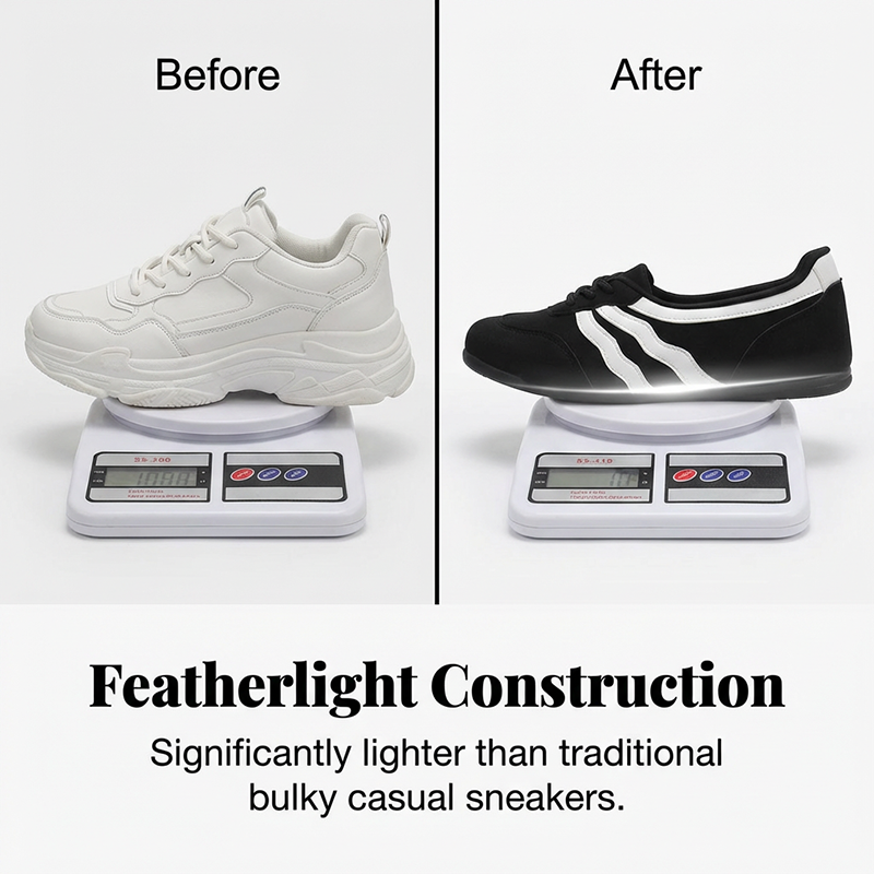 Women's Retro Horizontal Striped Lace-up Sneakers