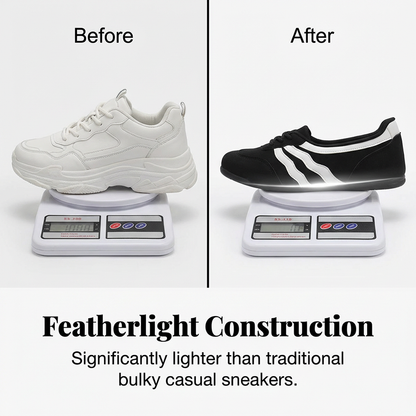 Women's Retro Horizontal Striped Lace-up Sneakers