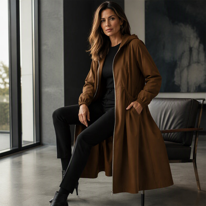 ⏳ Limited Time 50% Off! 🧥Plus Size | Women's Mid-Length Hooded Everyday Windbreaker Jacket