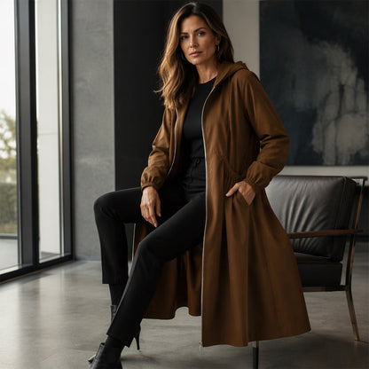 ⏳ Limited Time 50% Off! 🧥Plus Size | Women's Mid-Length Hooded Everyday Windbreaker Jacket