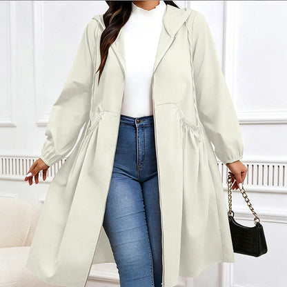 ⏳ Limited Time 50% Off! 🧥Plus Size | Women's Mid-Length Hooded Everyday Windbreaker Jacket