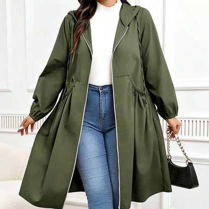 ⏳ Limited Time 50% Off! 🧥Plus Size | Women's Mid-Length Hooded Everyday Windbreaker Jacket