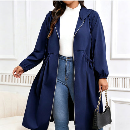 ⏳ Limited Time 50% Off! 🧥Plus Size | Women's Mid-Length Hooded Everyday Windbreaker Jacket