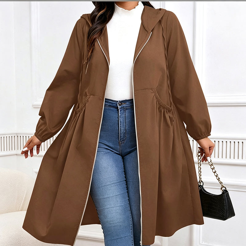 ⏳ Limited Time 50% Off! 🧥Plus Size | Women's Mid-Length Hooded Everyday Windbreaker Jacket
