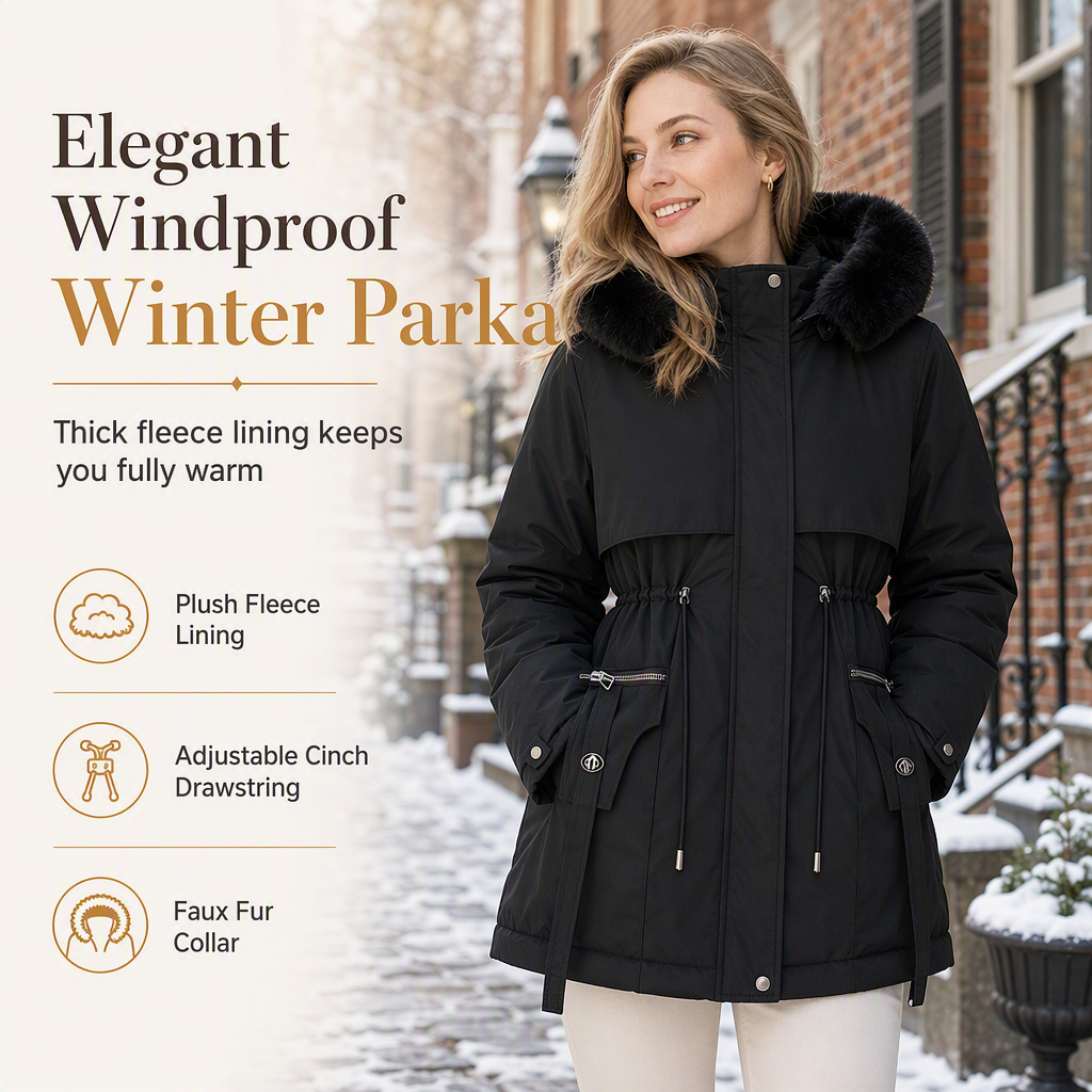 Women's Winter Faux Fur Padded Parka