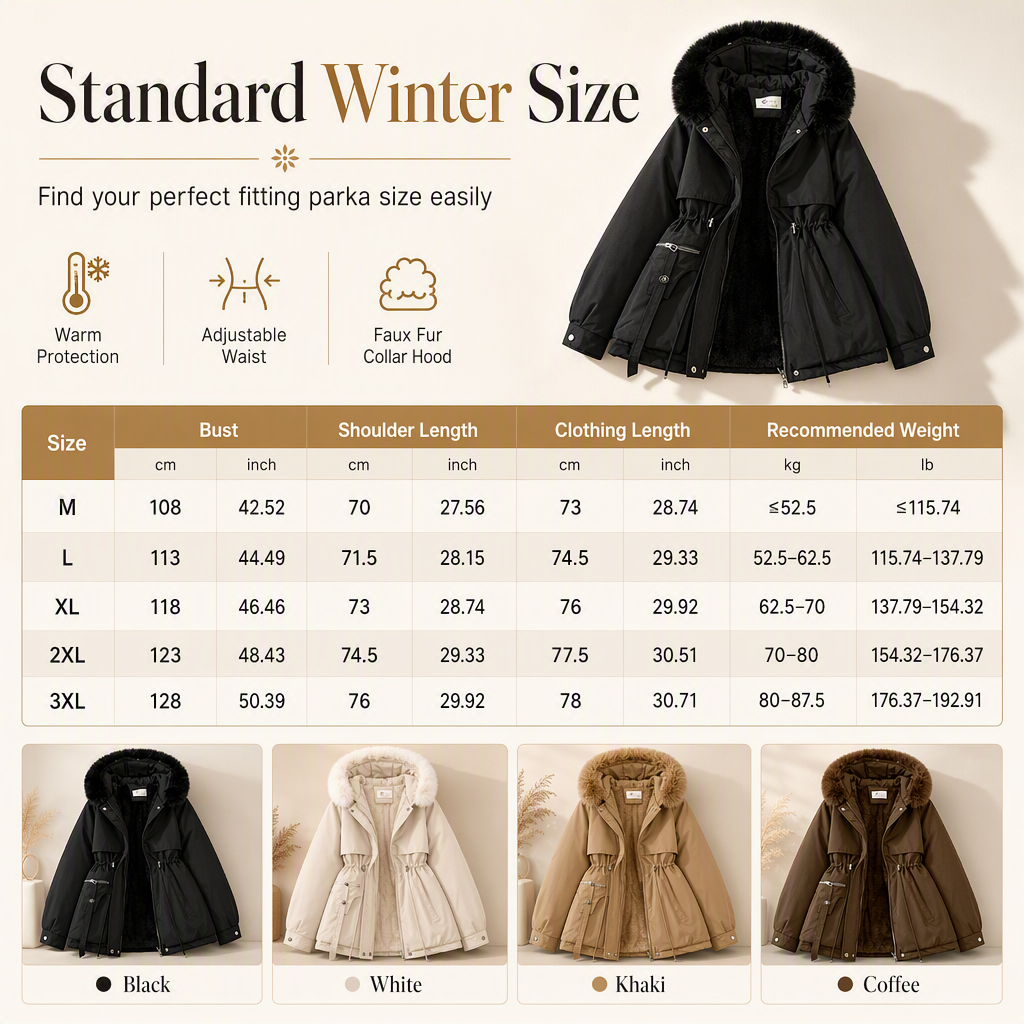 Women's Winter Faux Fur Padded Parka